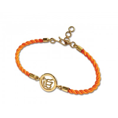 Ik onkaar Bracelet On Nylon Thread with Gold Plated Adjustable Silver Lock for Girls